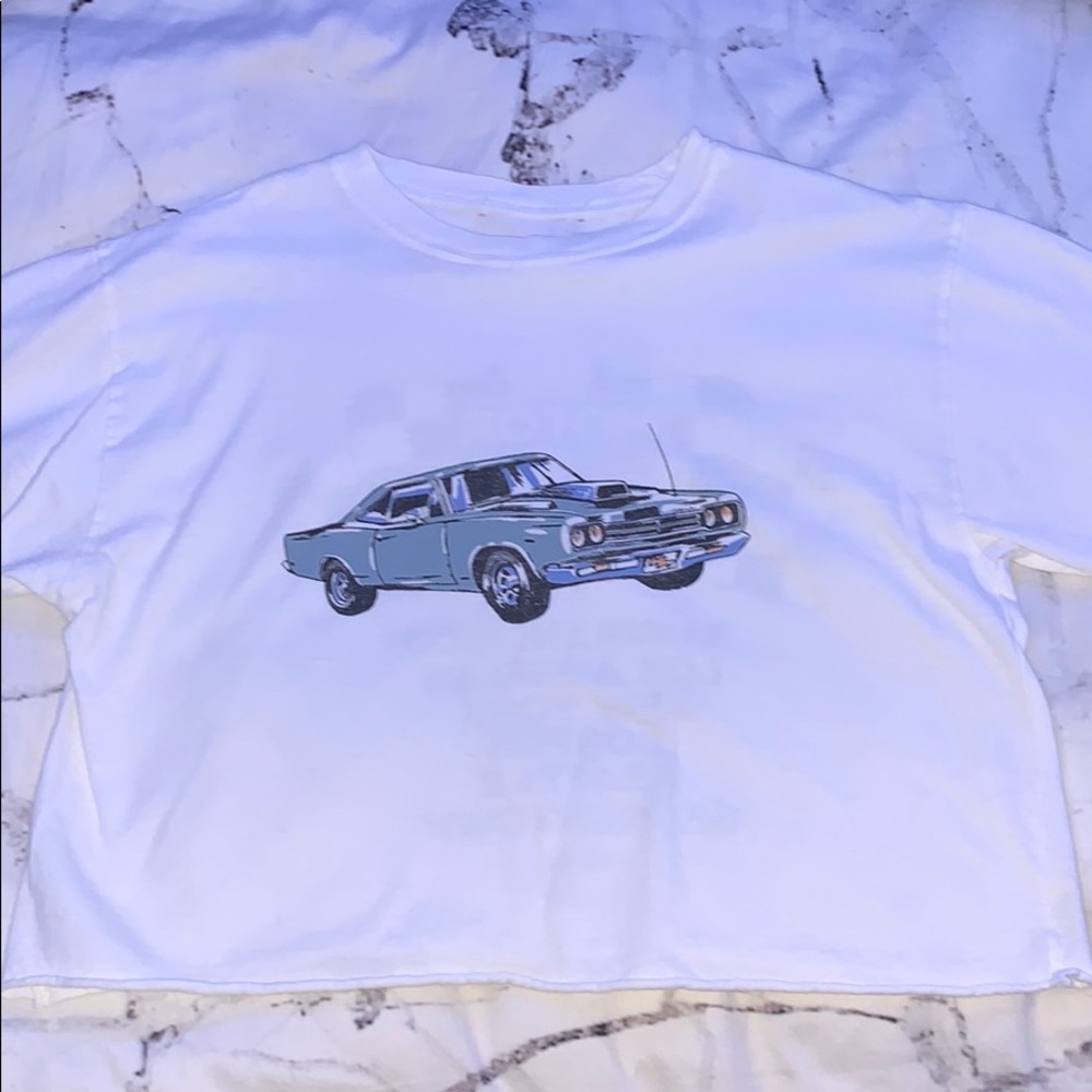 brandy melville cropped car shirt